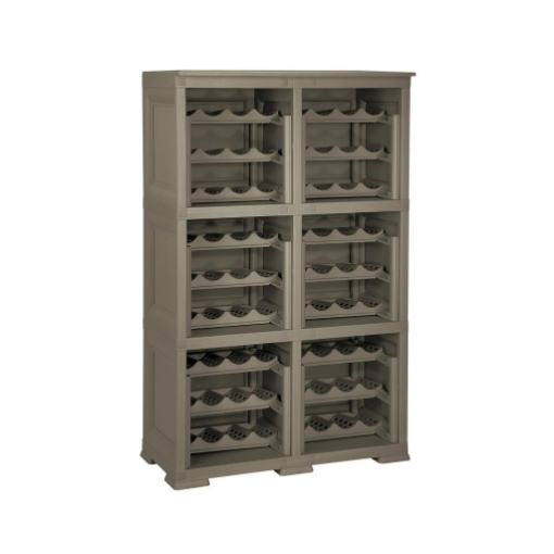 SCAFFALE PORTABOTTIGLIE PER 72 BOTTIGLIE 79X42,5X125 CM – CANTINETTA MODERNA A VISTA SENZA ANTE, MOBILE VINO MODULARE OMNIMODUS