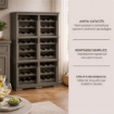 SCAFFALE PORTABOTTIGLIE PER 72 BOTTIGLIE 79X42,5X125 CM – CANTINETTA MODERNA A VISTA SENZA ANTE, MOBILE VINO MODULARE OMNIMODUS