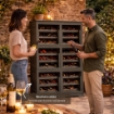SCAFFALE PORTABOTTIGLIE PER 72 BOTTIGLIE 79X42,5X125 CM – CANTINETTA MODERNA A VISTA SENZA ANTE, MOBILE VINO MODULARE OMNIMODUS