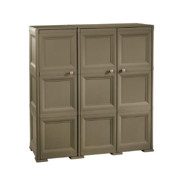 ARMADIO 3 ANTE WENGÉ 118X43X125 CM CON PUNTALI, SOLUZIONE ORGANIZZAZIONE CASA SALVASPAZIO PER ZONA GIORNO E INGRESSO