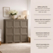 ARMADIO 3 ANTE WENGÉ 118X43X125 CM CON PUNTALI, SOLUZIONE ORGANIZZAZIONE CASA SALVASPAZIO PER ZONA GIORNO E INGRESSO