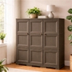 ARMADIO 3 ANTE WENGÉ 118X43X125 CM CON PUNTALI, SOLUZIONE ORGANIZZAZIONE CASA SALVASPAZIO PER ZONA GIORNO E INGRESSO
