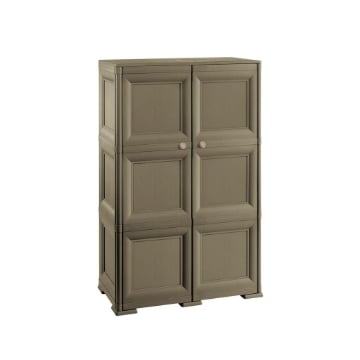 ARMADIO WENGÉ 2 ANTE 79X43X125 CM CON 6 SCOMPARTI – MOBILE CONTENITORE VERTICALE SALVASPAZIO PER INGRESSO E ZONA GIORNO