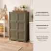 ARMADIO WENGÉ 2 ANTE 79X43X125 CM CON 6 SCOMPARTI – MOBILE CONTENITORE VERTICALE SALVASPAZIO PER INGRESSO E ZONA GIORNO