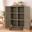 ARMADIO WENGÉ 2 ANTE 79X43X125 CM CON 6 SCOMPARTI – MOBILE CONTENITORE VERTICALE SALVASPAZIO PER INGRESSO E ZONA GIORNO