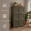 ARMADIO WENGÉ 2 ANTE 79X43X125 CM CON 6 SCOMPARTI – MOBILE CONTENITORE VERTICALE SALVASPAZIO PER INGRESSO E ZONA GIORNO