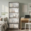LIBRERIA A GIORNO DA ARREDO IN LEGNO CON 5 RIPIANI 182X71X41 CM COLORE CEMENTO