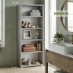 LIBRERIA A GIORNO DA ARREDO IN LEGNO CON 5 RIPIANI 182X71X41 CM COLORE CEMENTO