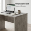 SCRIVANIA RETTANGOLARE MODERNA PER CAMERA DIMENSIONI 76X120X69 CM, COLORE CEMENTO