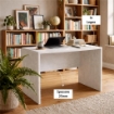 SCRIVANIA RETTANGOLARE MODERNA PER CAMERA DIMENSIONI 76X120X69 CM, COLORE OSSIDO BIANCO