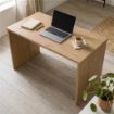 SCRIVANIA RETTANGOLARE MODERNA PER CAMERA DIMENSIONI 76X160X69 CM, COLORE NOCE