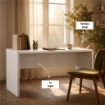 SCRIVANIA RETTANGOLARE MODERNA PER CAMERA DIMENSIONI 76X160X69 CM, COLORE OSSIDO BIANCO