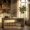 SCRIVANIA RETTANGOLARE MODERNA PER CAMERA DIMENSIONI 76X180X69 CM, COLORE CEMENTO