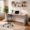 SCRIVANIA RETTANGOLARE MODERNA PER CAMERA DIMENSIONI 76X180X69 CM, COLORE CEMENTO
