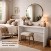 SCRIVANIA RETTANGOLARE MODERNA PER CAMERA DIMENSIONI 76X180X69 CM, COLORE OSSIDO BIANCO
