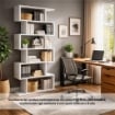 LIBRERIA ALANA CON 6 RIPIANI SFALSATI IN DESIGN MODERNO BIANCA