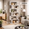 LIBRERIA ALANA CON 6 RIPIANI SFALSATI IN DESIGN MODERNO BIANCA