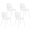 SET 4 SEDIE STOCCARDA IN PLASTICA DI COLORE BIANCO 46 X 54 X H84 CM