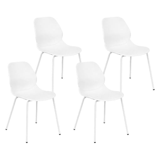 SET 4 SEDIE STOCCARDA IN PLASTICA DI COLORE BIANCO 46 X 54 X H84 CM