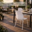 SET 4 SEDIE STOCCARDA IN PLASTICA DI COLORE BIANCO 46 X 54 X H84 CM