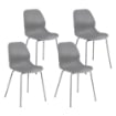SET 4 SEDIE STOCCARDA IN PLASTICA DI COLORE GRIGIO 46 X 54 X H84 CM