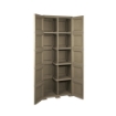 ARMADIO WENGÉ 2 ANTE 79X43X203 CM CON 6 SCOMPARTI E VANO PORTASCOPA – MOBILE ALTO ORGANIZZAZIONE CASA PER LAVANDERIA E INGRESSO