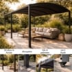 GAZEBO ALLUNGABILE TUCSON 3 X 3/6 MT CON STRUTTURA IN ACCIAIO