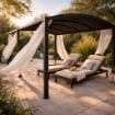 GAZEBO ALLUNGABILE TUCSON 3 X 3/6 MT CON STRUTTURA IN ACCIAIO