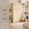 ARMADIO 5 MODULI ANGORA 79X43X203 CM CON 6 ANTE CHIUSE E 4 TRAFORATE – MOBILE ALTO ORGANIZZAZIONE CASA PER ZONA GIORNO E VERANDA