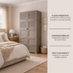 ARMADIO TAUPE 5 MODULI 79X43X203 CM CON 4 ANTE TRAFORATE – MOBILE ALTO ORGANIZZAZIONE CASA PER ZONA GIORNO E INGRESSO