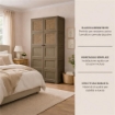 ARMADIO 5 MODULI WENGÉ 79X43X203 CM CON 6 ANTE CHIUSE E 4 TRAFORATE – CONTENITORE VERTICALE SALVASPAZIO PER INGRESSO E AMBIENTI COPERTI