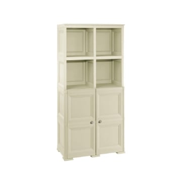 ARMADIO 4 MODULI ANGORA 79X43X164 CM CON 2 VANI CHIUSI E 2 SCAFFALI – MOBILE ALTO ORGANIZZAZIONE CASA PER ZONA GIORNO