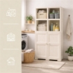 ARMADIO 4 MODULI ANGORA 79X43X164 CM CON 2 VANI CHIUSI E 2 SCAFFALI – MOBILE ALTO ORGANIZZAZIONE CASA PER ZONA GIORNO