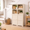 ARMADIO 4 MODULI ANGORA 79X43X164 CM CON 2 VANI CHIUSI E 2 SCAFFALI – MOBILE ALTO ORGANIZZAZIONE CASA PER ZONA GIORNO