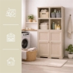 ARMADIO 2 MODULI CHIUSI CON 2 SCAFFALI 79X43X164 CM, MOBILE CONTENITORE MULTIUSO PER SALOTTO, PERGOLATO E BALCONE COPERTO, DESIGN CLASSICO EFFETTO LEGNO