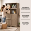 ARMADIO 4 MODULI WENGÉ 79X43X164 CM CON 2 VANI CHIUSI E 2 SCAFFALI – CONTENITORE VERTICALE SALVASPAZIO PER INGRESSO E ZONA LIVING