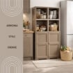 ARMADIO 4 MODULI WENGÉ 79X43X164 CM CON 2 VANI CHIUSI E 2 SCAFFALI – CONTENITORE VERTICALE SALVASPAZIO PER INGRESSO E ZONA LIVING