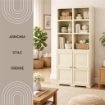 ARMADIO 2 MODULI CHIUSI E 3 MODULI SCAFFALE ANGORA 79X43X203 CM, MOBILE CONTENITORE MULTIUSO ALTO PER SALOTTO, PERGOLATO E BALCONE COPERTO