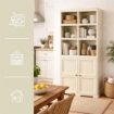 ARMADIO 2 MODULI CHIUSI E 3 MODULI SCAFFALE ANGORA 79X43X203 CM, MOBILE CONTENITORE MULTIUSO ALTO PER SALOTTO, PERGOLATO E BALCONE COPERTO