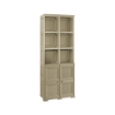 ARMADIO 2 MODULI CHIUSI E 3 SCAFFALI 79X43X203 CM – MOBILE ALTO CON 6 VANI APERTI E ANTE EFFETTO LEGNO PER ZONA LIVING