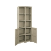 ARMADIO 2 MODULI CHIUSI E 3 SCAFFALI 79X43X203 CM – MOBILE ALTO CON 6 VANI APERTI E ANTE EFFETTO LEGNO PER ZONA LIVING