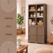 ARMADIO 2 MODULI CHIUSI E 3 MODULI SCAFFALE WENGÉ 79X43X203 CM – MOBILE CONTENITORE MULTIUSO ALTO PER SALOTTO, PERGOLATO E BALCONE COPERTO