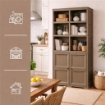ARMADIO 2 MODULI CHIUSI E 3 MODULI SCAFFALE WENGÉ 79X43X203 CM – MOBILE CONTENITORE MULTIUSO ALTO PER SALOTTO, PERGOLATO E BALCONE COPERTO