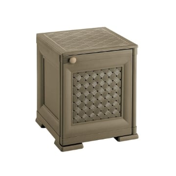 MOBILE 1 MODULO WENGÉ 40X43X46 CM CON ANTA TRAFORATA IN RESINA – MOBILETTO PORTAOGGETTI SALVASPAZIO PER ZONA LIVING E INGRESSO