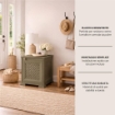 MOBILE 1 MODULO WENGÉ 40X43X46 CM CON ANTA TRAFORATA IN RESINA – MOBILETTO PORTAOGGETTI SALVASPAZIO PER ZONA LIVING E INGRESSO