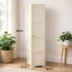 COLONNINA 4 MODULI IN PLASTICA EFFETTO LEGNO CON ANTE LISCE 40X43X164 CM – MOBILETTO ALTO MULTIUSO PER CAMERA, SALOTTO, STUDIO E HOME OFFICE