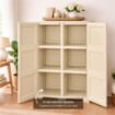 ARMADIO 3 MODULI IN PLASTICA 79X43X125 CM – MOBILE CONTENITORE MULTIUSO PER SALOTTO, PERGOLATO E BALCONE COPERTO, DESIGN CLASSICO EFFETTO LEGNO