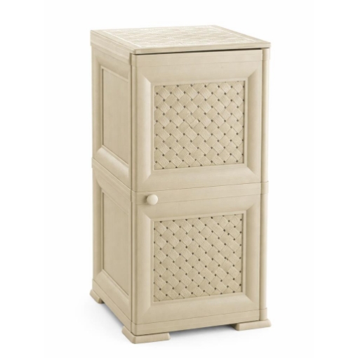 MOBILE 2 MODULI ANGORA 40X43X85,5 CM CON ANTE TRAFORATE – SOLUZIONE SALVASPAZIO PER ORGANIZZAZIONE CASA E ZONA LIVING