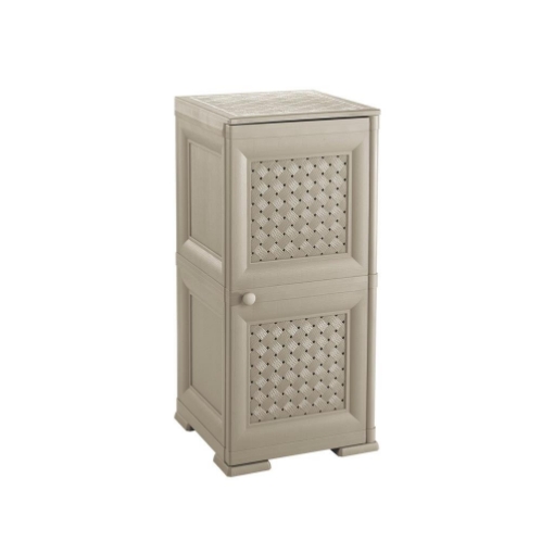 MOBILE 2 MODULI TALPA 40X43X85,5 CM CON ANTE TRAFORATE – CONTENITORE VERTICALE ORGANIZZAZIONE CASA PER INGRESSO E ZONA GIORNO