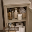MOBILE 2 MODULI TALPA 40X43X85,5 CM CON ANTE TRAFORATE – CONTENITORE VERTICALE ORGANIZZAZIONE CASA PER INGRESSO E ZONA GIORNO
